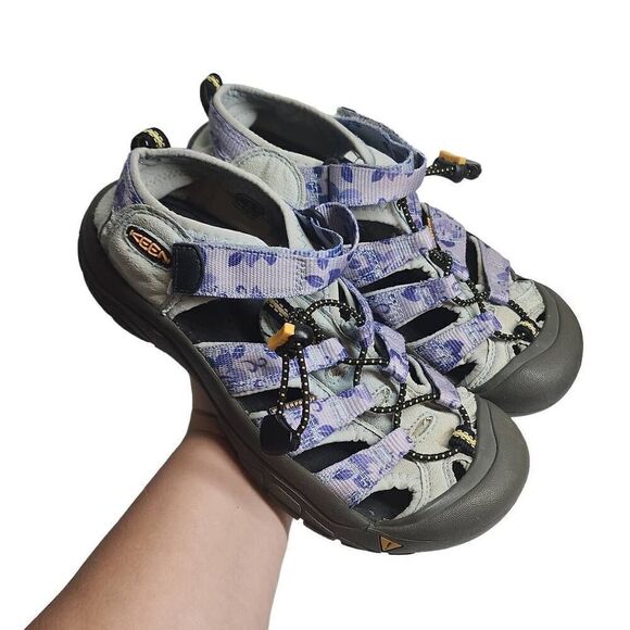 Keen Waterproof Sandles Girls Size 4 Blue Purple Floral Athletic Outerwear Hikin - Picture 1 of 11